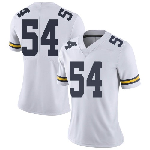 Adam Fakih Michigan Wolverines Women's NCAA #54 White Limited Brand Jordan College Stitched Football Jersey SGJ0654BI